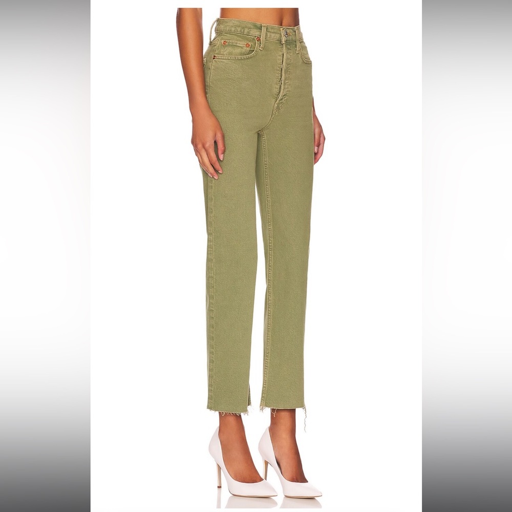 RE/DONE 70s Ultra High Rise Stove Pipe Jeans in Washed Sage - NWT - Sz 25 - Picture 3 of 11